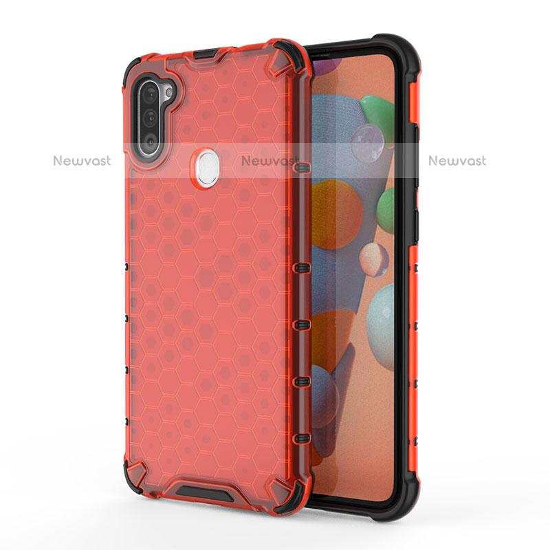 Silicone Transparent Frame Case Cover 360 Degrees AM1 for Samsung Galaxy M11