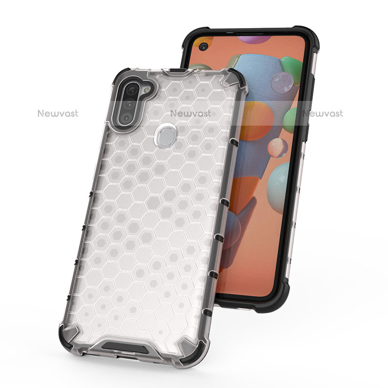 Silicone Transparent Frame Case Cover 360 Degrees AM1 for Samsung Galaxy M11