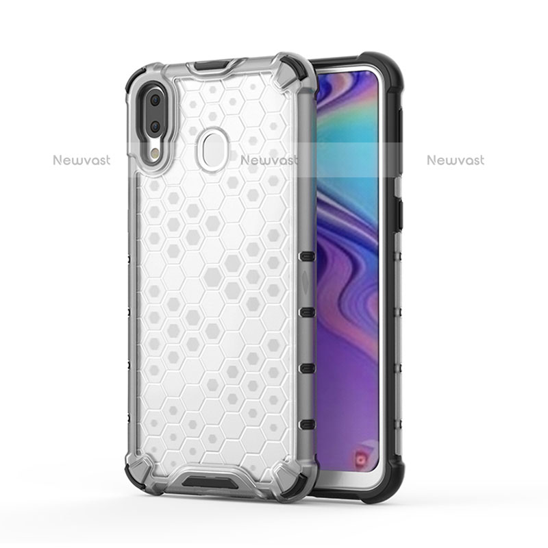 Silicone Transparent Frame Case Cover 360 Degrees AM1 for Samsung Galaxy M20 White