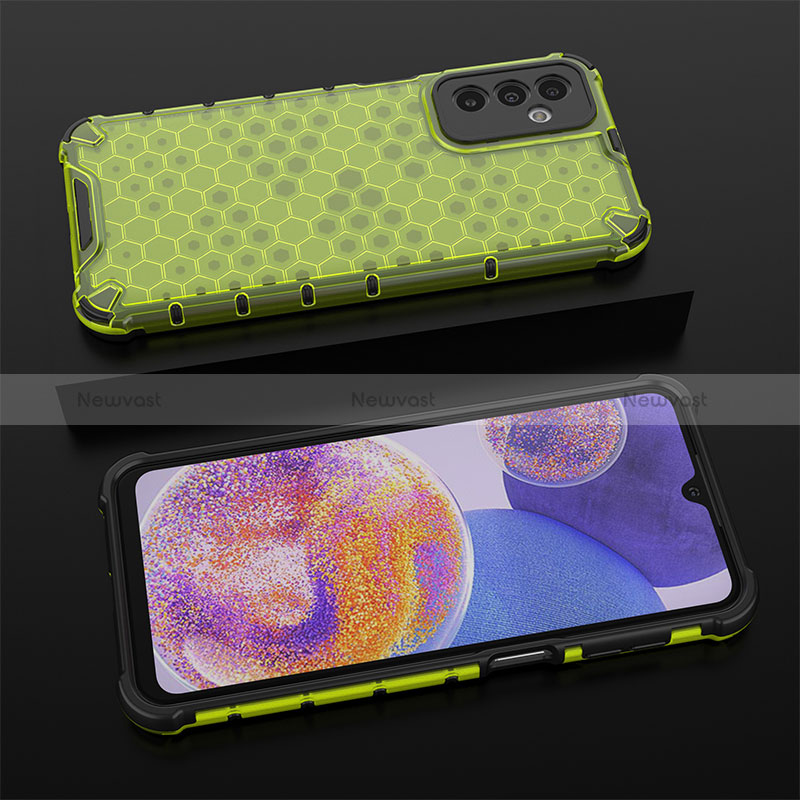 Silicone Transparent Frame Case Cover 360 Degrees AM1 for Samsung Galaxy M23 5G Green