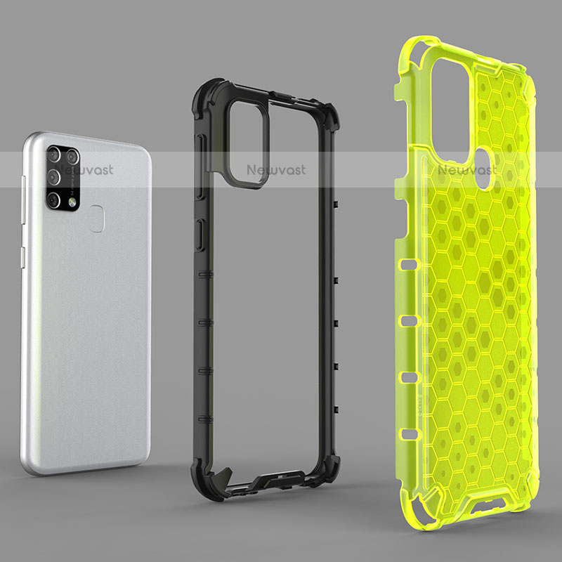 Silicone Transparent Frame Case Cover 360 Degrees AM1 for Samsung Galaxy M31
