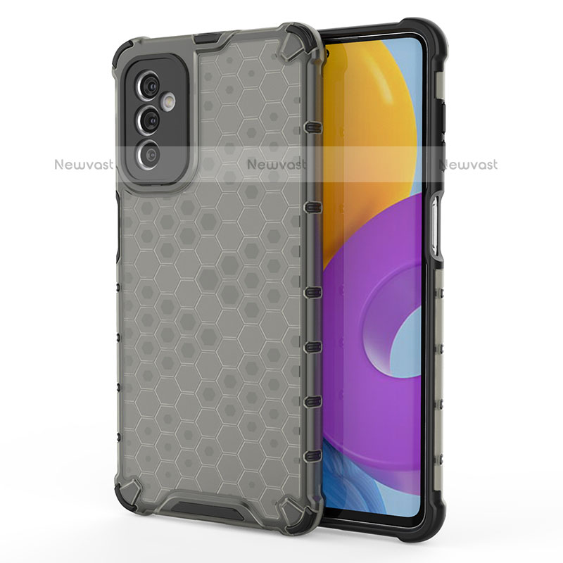 Silicone Transparent Frame Case Cover 360 Degrees AM1 for Samsung Galaxy M52 5G Black