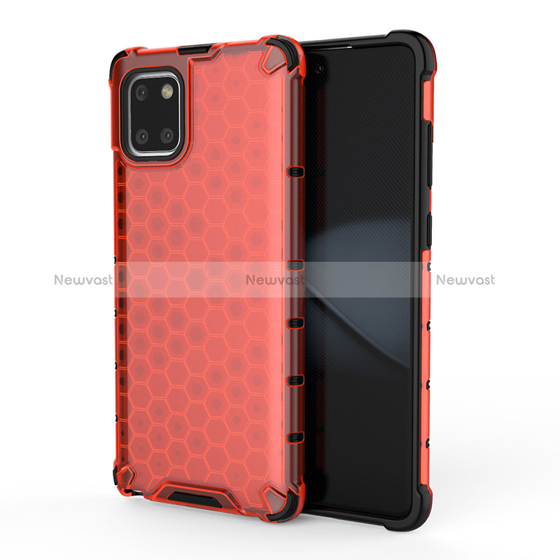 Silicone Transparent Frame Case Cover 360 Degrees AM1 for Samsung Galaxy M60s Red