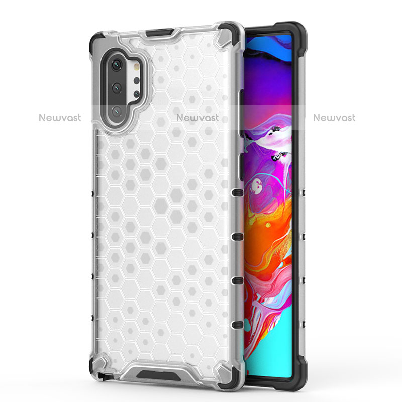 Silicone Transparent Frame Case Cover 360 Degrees AM1 for Samsung Galaxy Note 10 Plus 5G White