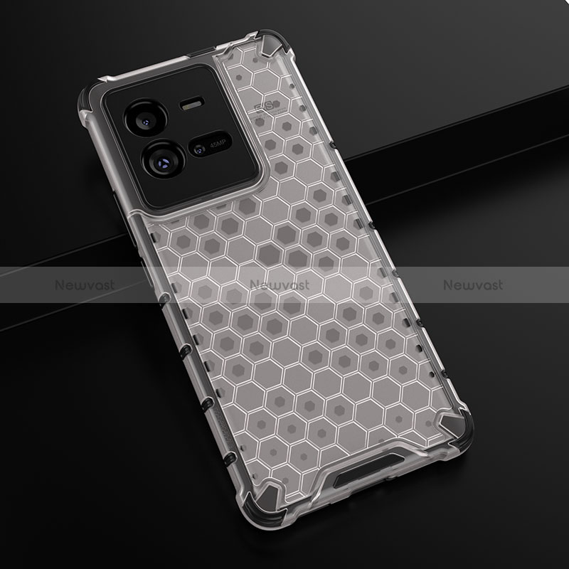Silicone Transparent Frame Case Cover 360 Degrees AM1 for Vivo iQOO 10 Pro 5G