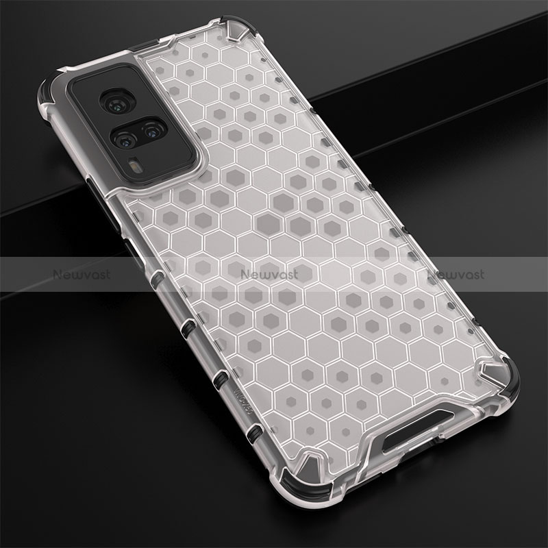 Silicone Transparent Frame Case Cover 360 Degrees AM1 for Vivo X60 Pro 5G