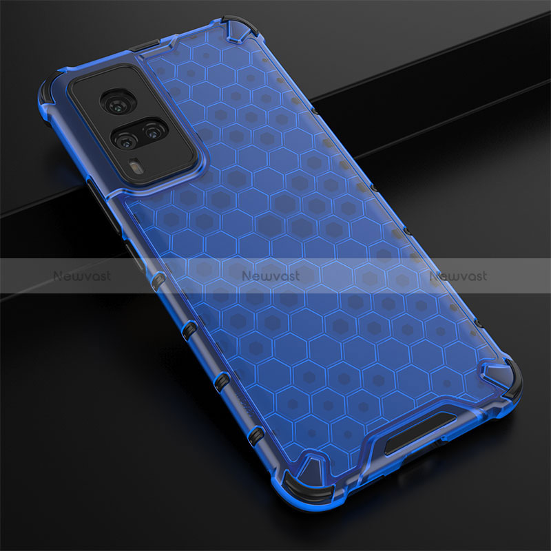 Silicone Transparent Frame Case Cover 360 Degrees AM1 for Vivo X60 Pro 5G