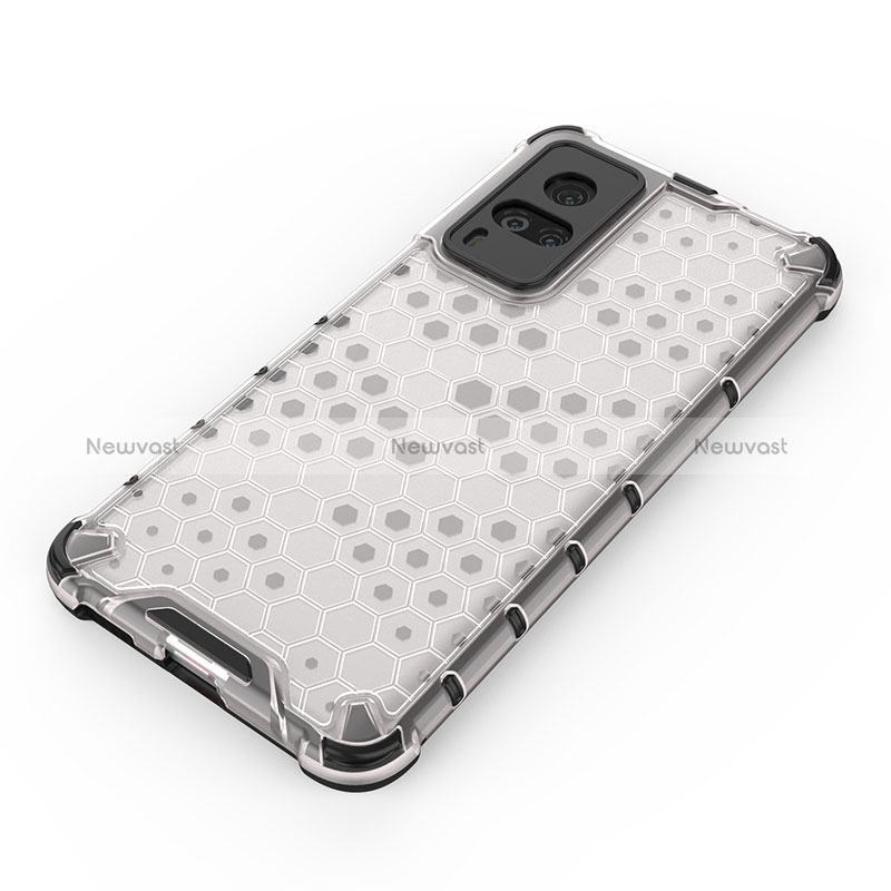 Silicone Transparent Frame Case Cover 360 Degrees AM1 for Vivo X60 Pro 5G