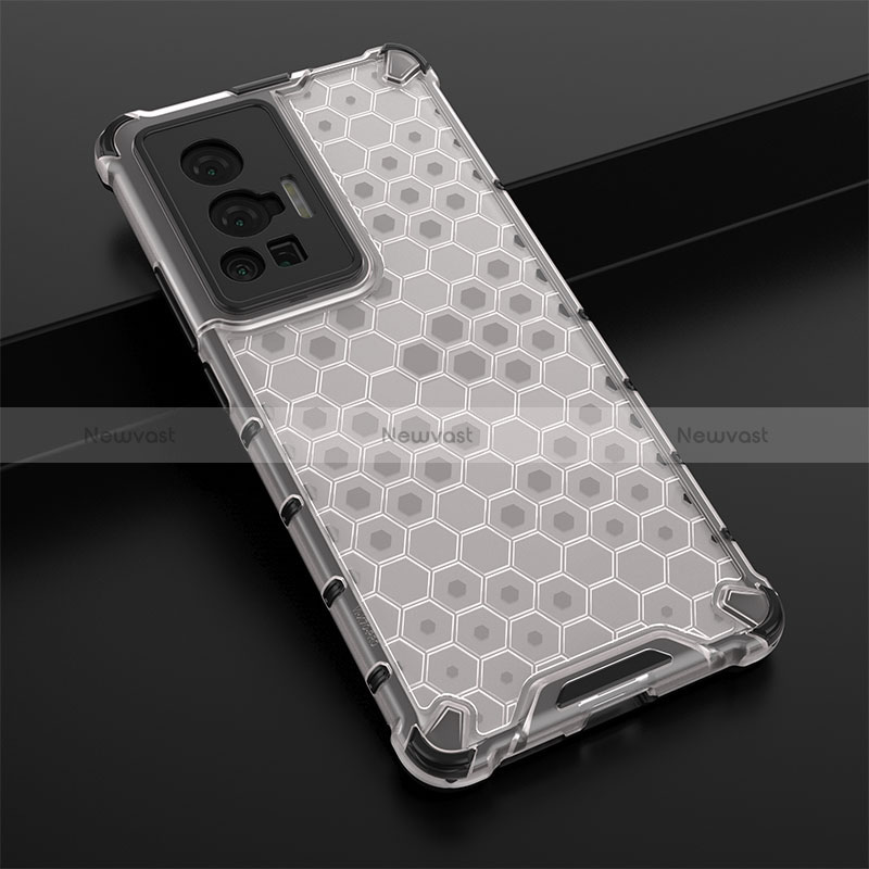 Silicone Transparent Frame Case Cover 360 Degrees AM1 for Vivo X70 Pro 5G