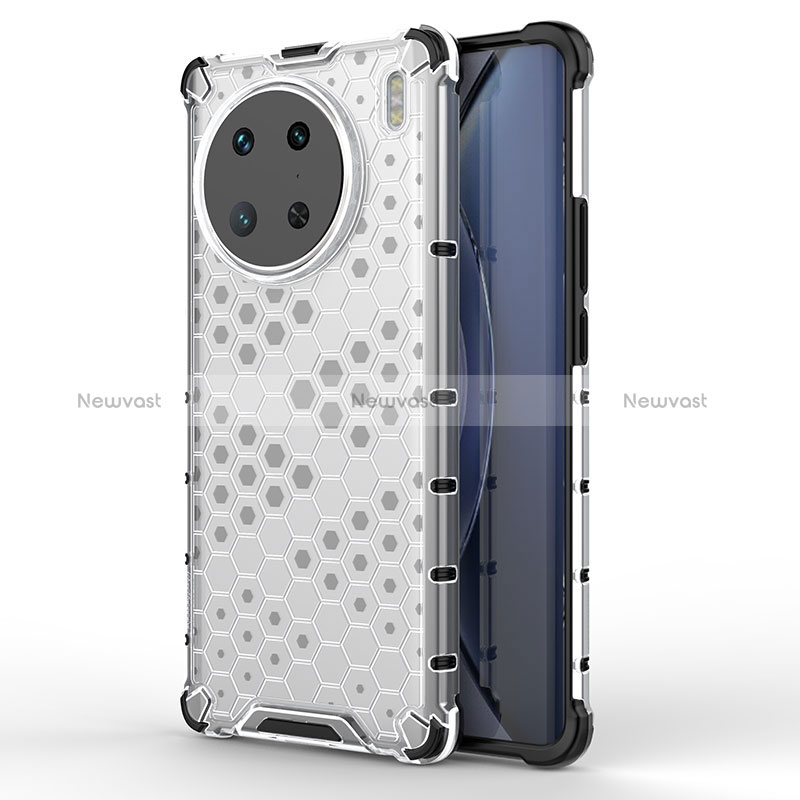 Silicone Transparent Frame Case Cover 360 Degrees AM1 for Vivo X90 Pro 5G