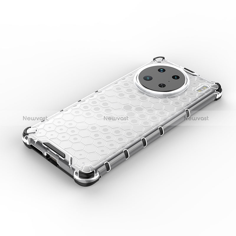 Silicone Transparent Frame Case Cover 360 Degrees AM1 for Vivo X90 Pro 5G