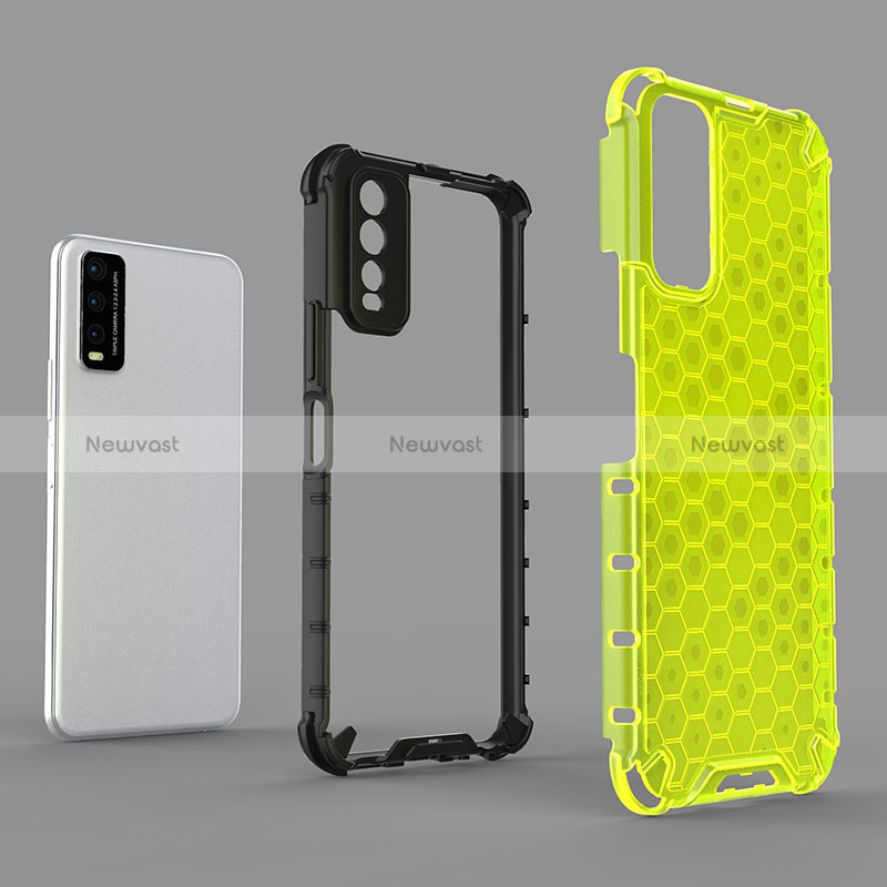 Silicone Transparent Frame Case Cover 360 Degrees AM1 for Vivo Y12s