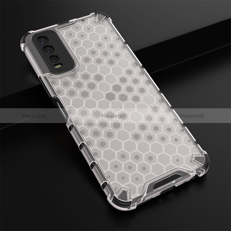 Silicone Transparent Frame Case Cover 360 Degrees AM1 for Vivo Y12s