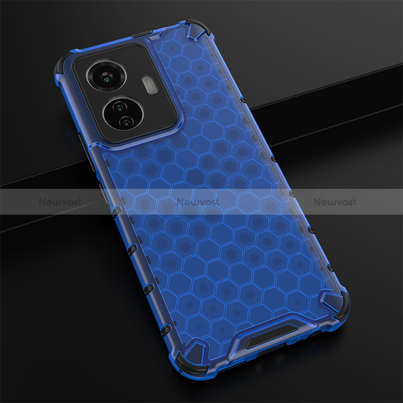 Silicone Transparent Frame Case Cover 360 Degrees AM1 for Vivo Y55 4G Blue