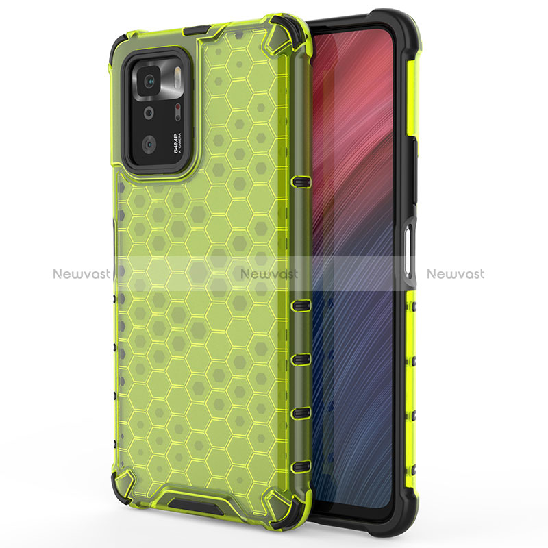 Silicone Transparent Frame Case Cover 360 Degrees AM1 for Xiaomi Poco X3 GT 5G Green