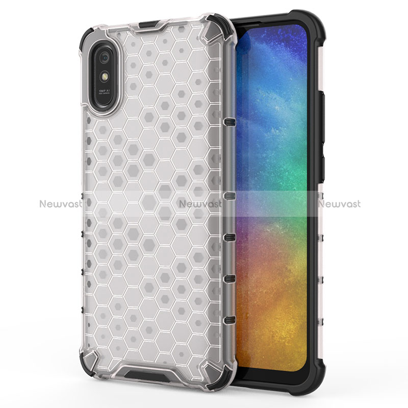 Silicone Transparent Frame Case Cover 360 Degrees AM1 for Xiaomi Redmi 9AT White