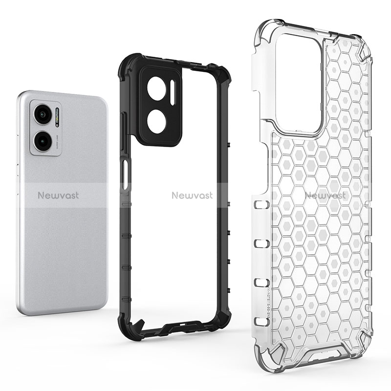 Silicone Transparent Frame Case Cover 360 Degrees AM1 for Xiaomi Redmi Note 11E 5G