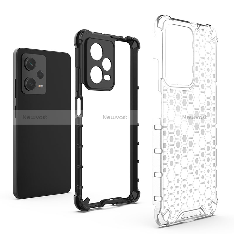 Silicone Transparent Frame Case Cover 360 Degrees AM1 for Xiaomi Redmi Note 12 Pro 5G