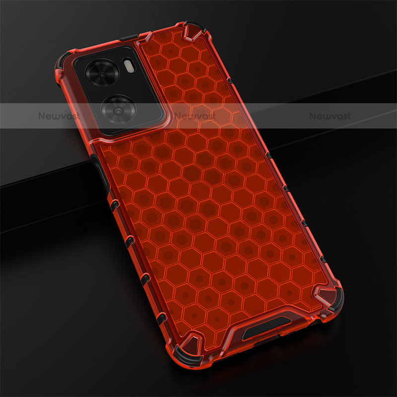 Silicone Transparent Frame Case Cover 360 Degrees AM2 for OnePlus Nord N20 SE Red