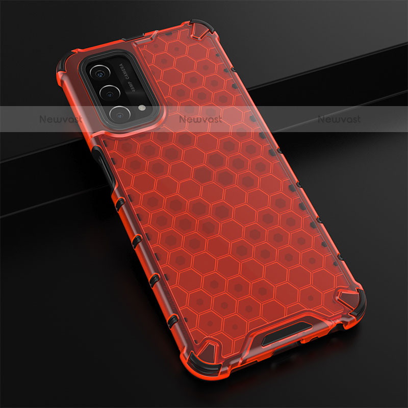 Silicone Transparent Frame Case Cover 360 Degrees AM2 for OnePlus Nord N200 5G Red