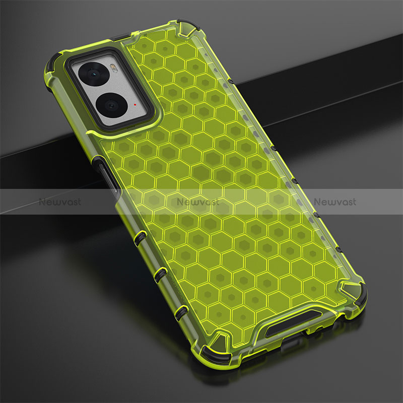 Silicone Transparent Frame Case Cover 360 Degrees AM2 for Oppo A76 Green