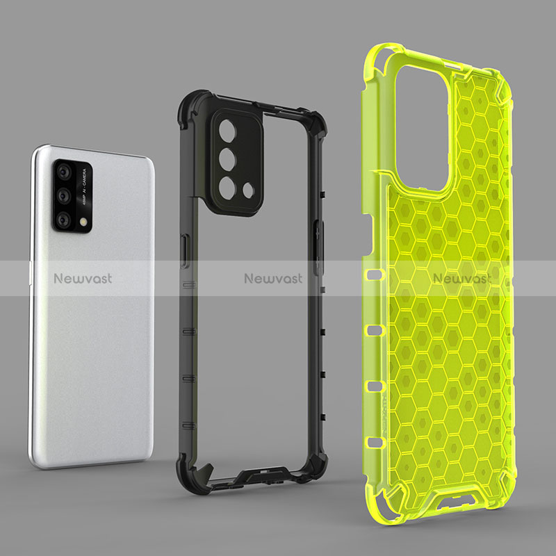 Silicone Transparent Frame Case Cover 360 Degrees AM2 for Oppo A95 4G