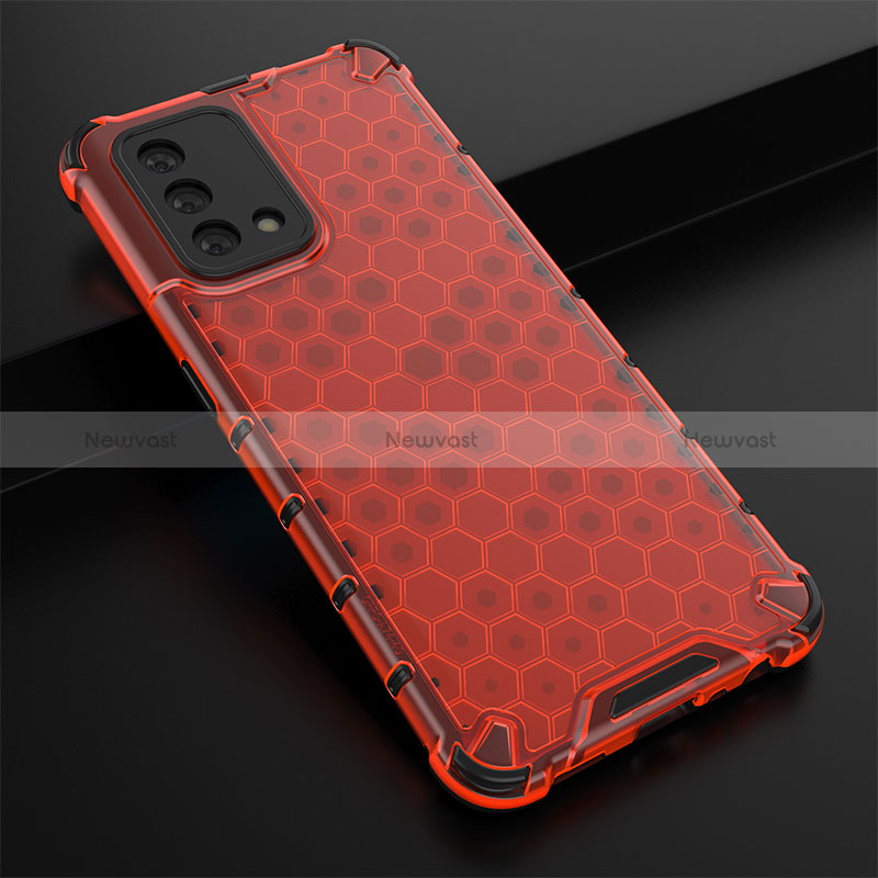 Silicone Transparent Frame Case Cover 360 Degrees AM2 for Oppo A95 4G Red