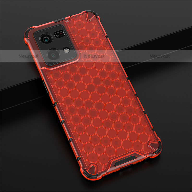 Silicone Transparent Frame Case Cover 360 Degrees AM2 for Oppo F21s Pro 4G Red