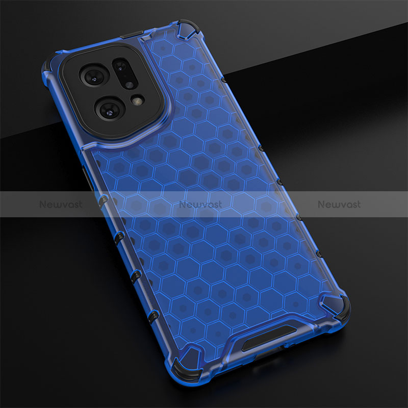 Silicone Transparent Frame Case Cover 360 Degrees AM2 for Oppo Find X5 5G