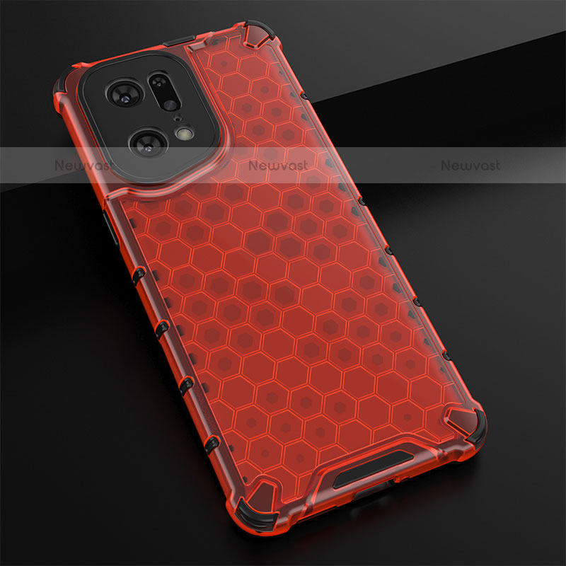 Silicone Transparent Frame Case Cover 360 Degrees AM2 for Oppo Find X5 Pro 5G