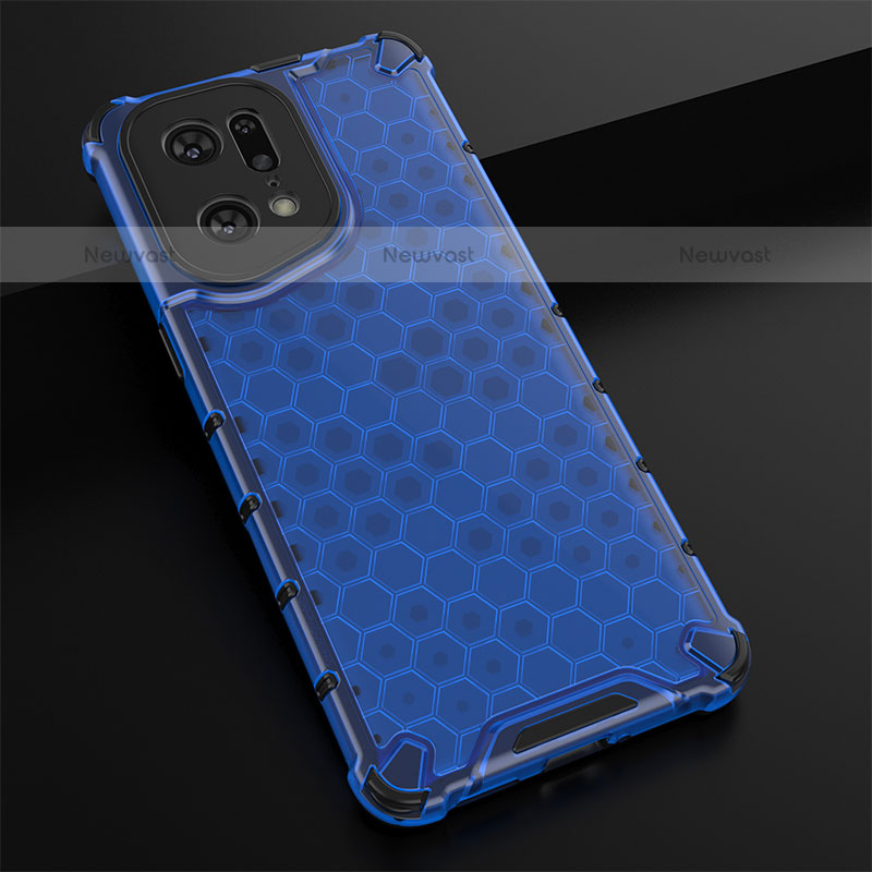 Silicone Transparent Frame Case Cover 360 Degrees AM2 for Oppo Find X5 Pro 5G