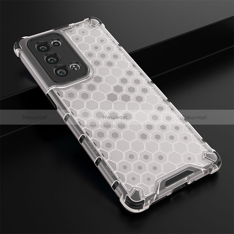 Silicone Transparent Frame Case Cover 360 Degrees AM2 for Oppo Reno6 Pro 5G