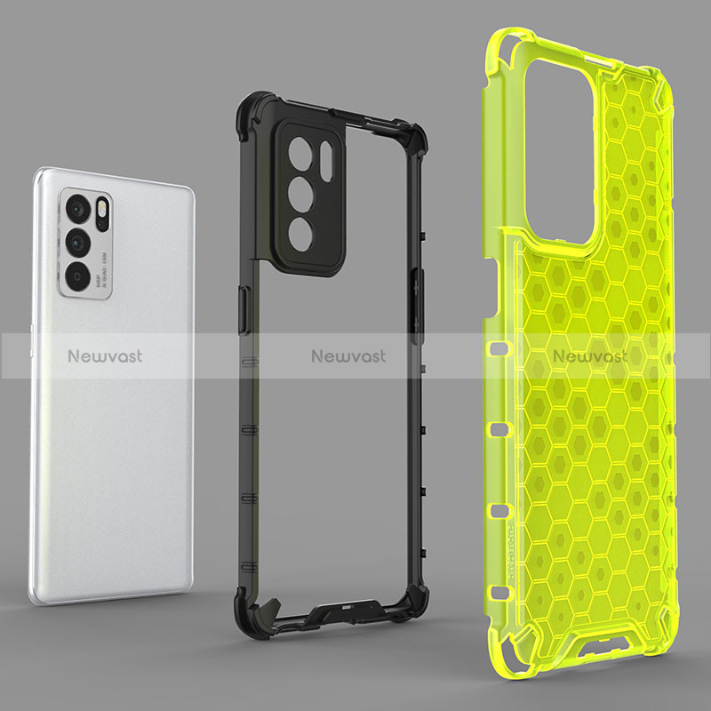 Silicone Transparent Frame Case Cover 360 Degrees AM2 for Oppo Reno6 Pro 5G India