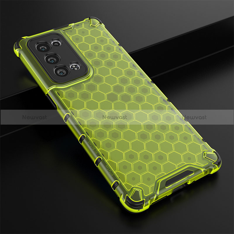 Silicone Transparent Frame Case Cover 360 Degrees AM2 for Oppo Reno6 Pro+ Plus 5G