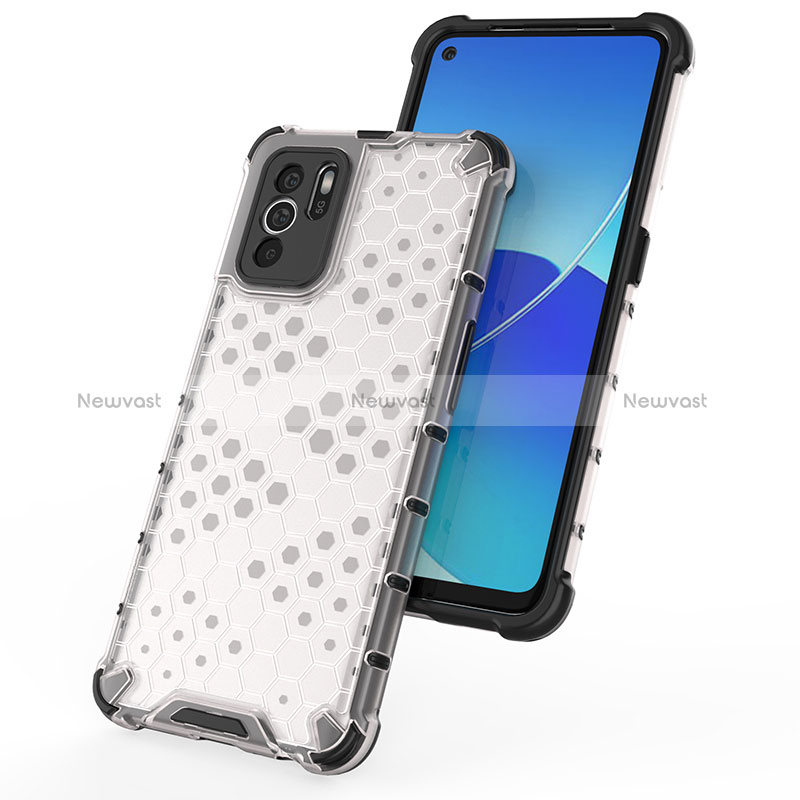 Silicone Transparent Frame Case Cover 360 Degrees AM2 for Oppo Reno6 Z 5G