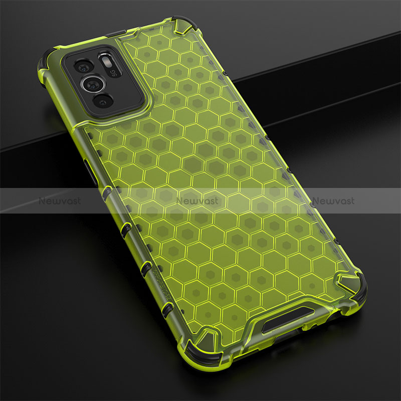 Silicone Transparent Frame Case Cover 360 Degrees AM2 for Oppo Reno6 Z 5G Green