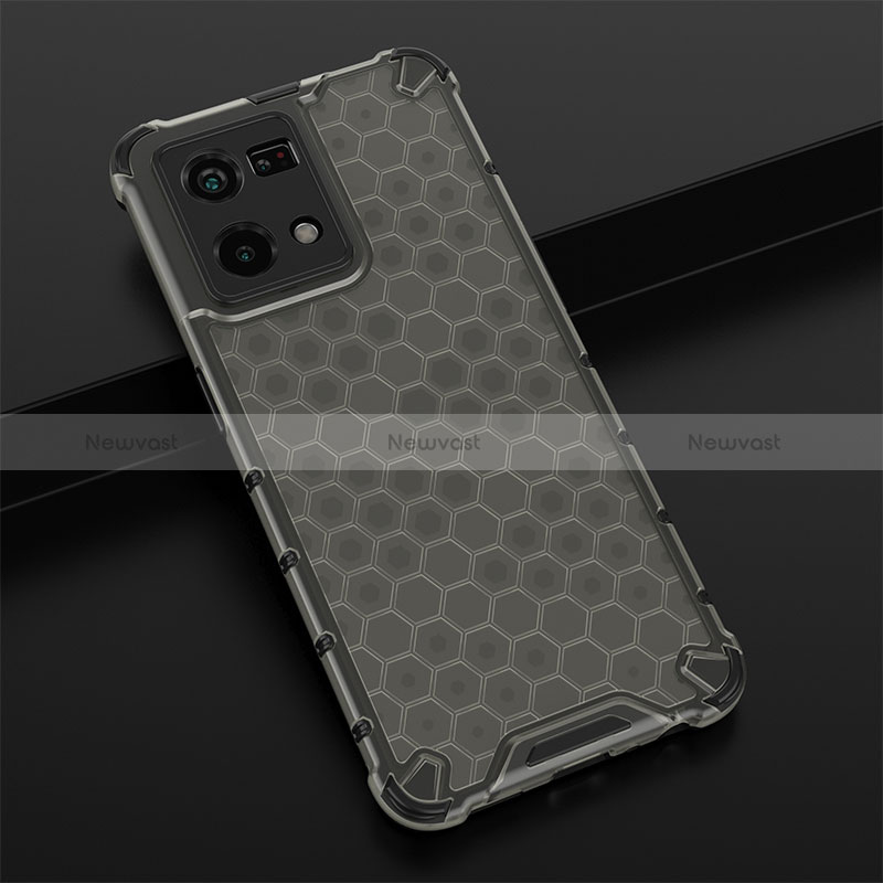 Silicone Transparent Frame Case Cover 360 Degrees AM2 for Oppo Reno7 4G Black