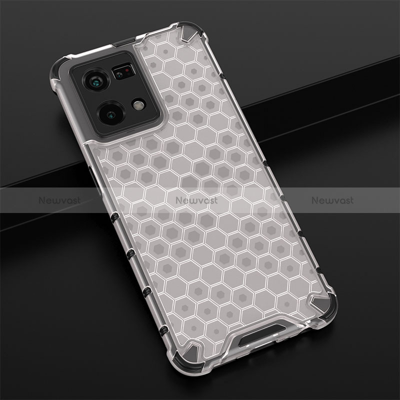 Silicone Transparent Frame Case Cover 360 Degrees AM2 for Oppo Reno7 4G White