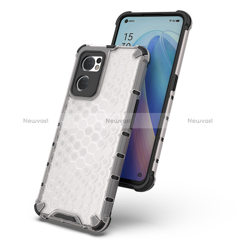 Silicone Transparent Frame Case Cover 360 Degrees AM2 for Oppo Reno7 5G