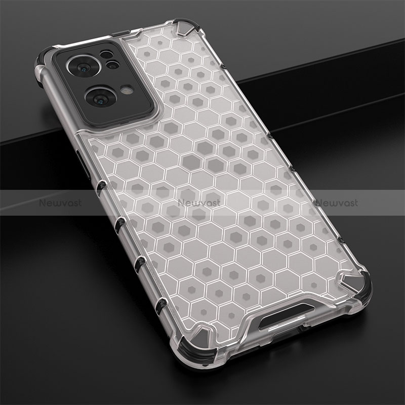Silicone Transparent Frame Case Cover 360 Degrees AM2 for Oppo Reno7 Pro 5G White