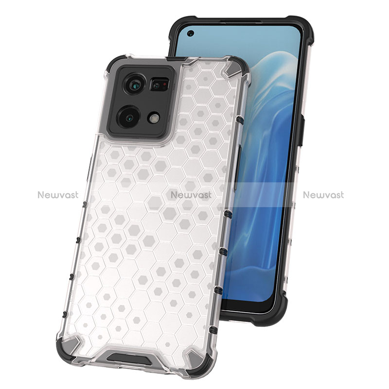 Silicone Transparent Frame Case Cover 360 Degrees AM2 for Oppo Reno8 4G
