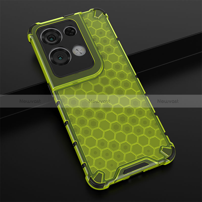 Silicone Transparent Frame Case Cover 360 Degrees AM2 for Oppo Reno8 Pro+ Plus 5G Green