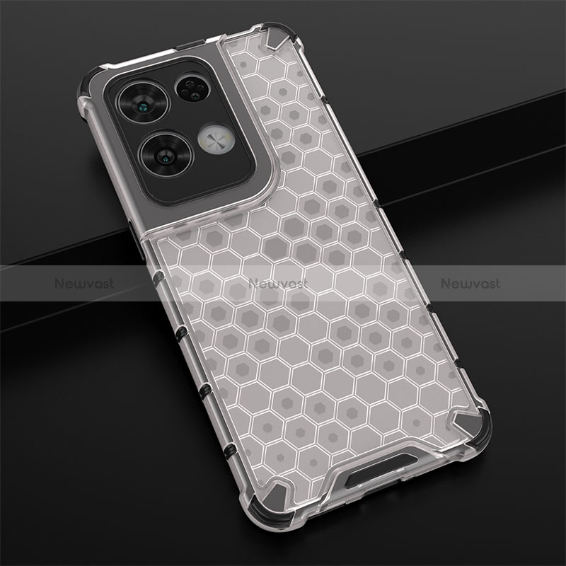 Silicone Transparent Frame Case Cover 360 Degrees AM2 for Oppo Reno9 Pro+ Plus 5G