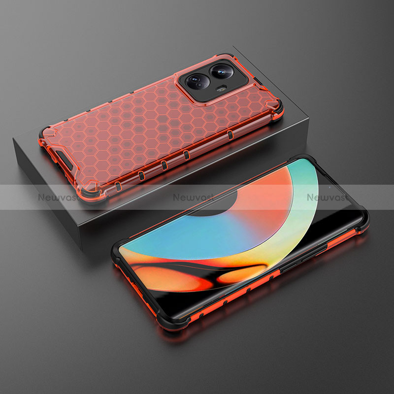 Silicone Transparent Frame Case Cover 360 Degrees AM2 for Realme 10 Pro+ Plus 5G