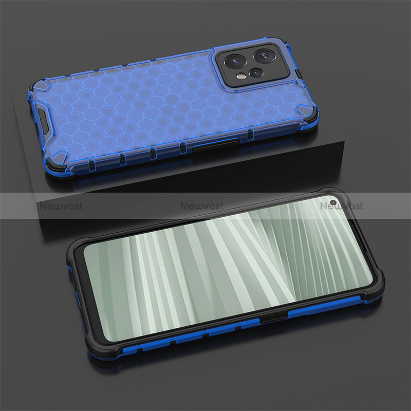 Silicone Transparent Frame Case Cover 360 Degrees AM2 for Realme 9 Pro+ Plus 5G Blue