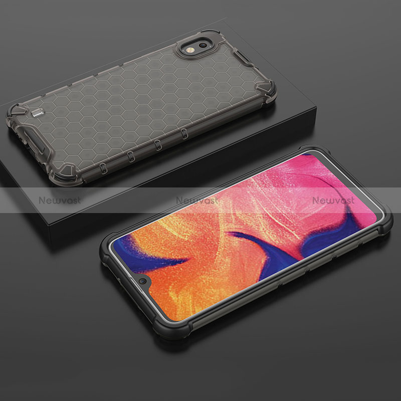 Silicone Transparent Frame Case Cover 360 Degrees AM2 for Samsung Galaxy A10 Black