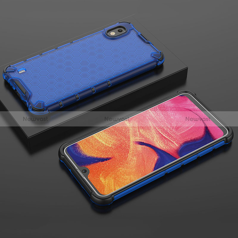 Silicone Transparent Frame Case Cover 360 Degrees AM2 for Samsung Galaxy A10 Blue
