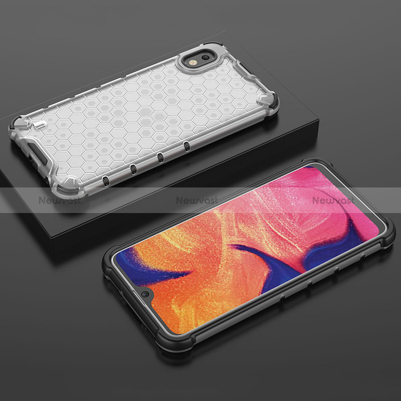 Silicone Transparent Frame Case Cover 360 Degrees AM2 for Samsung Galaxy A10 White