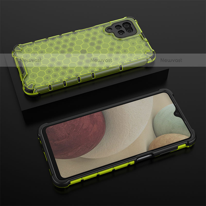 Silicone Transparent Frame Case Cover 360 Degrees AM2 for Samsung Galaxy A12 Green