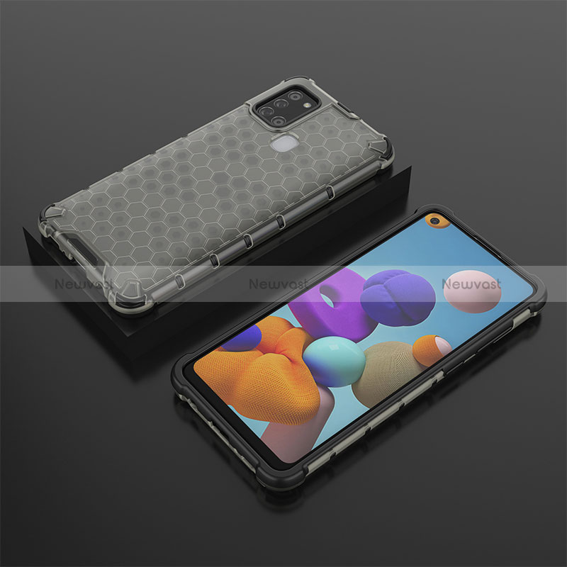 Silicone Transparent Frame Case Cover 360 Degrees AM2 for Samsung Galaxy A21s